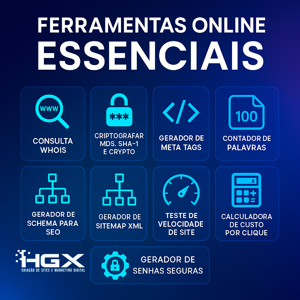 Ferramentas Online Essenciais - Agência Digital HGX