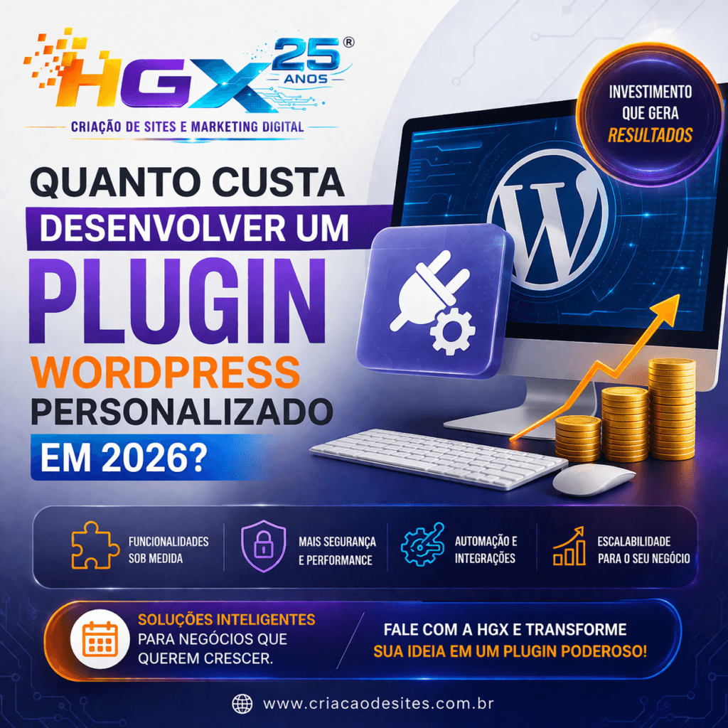 Quanto custa desenvolver um plugin WordPress personalizado em 2026 - Agência Digital HGX