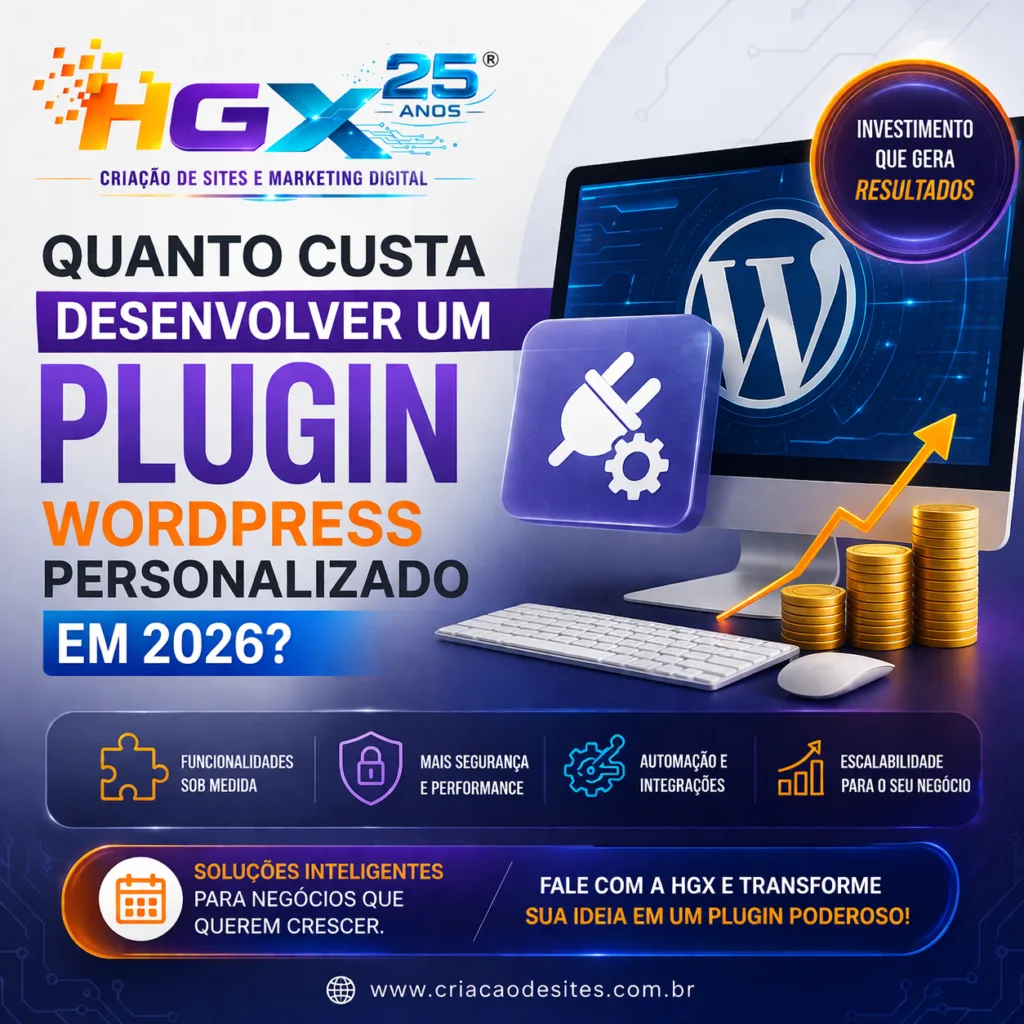 Quanto custa desenvolver um plugin WordPress personalizado em 2026 - Agência Digital HGX