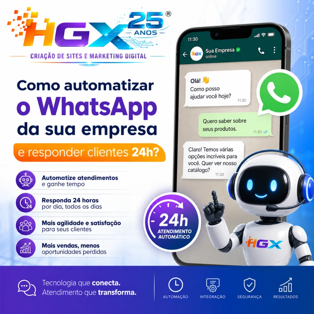 Como automatizar o WhatsApp da sua empresa e responder clientes 24h - Agência Digital HGX