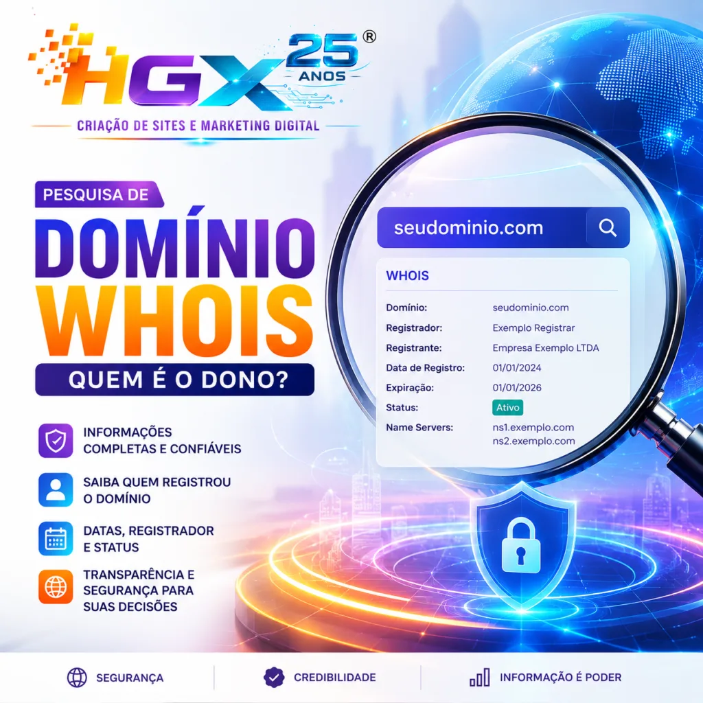 Pesquisa de domínio WHOIS Quem é o dono e está disponível
